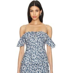 NWT Faithful The Brand Menton Top in Leilani & Mid Blue SZ US 4